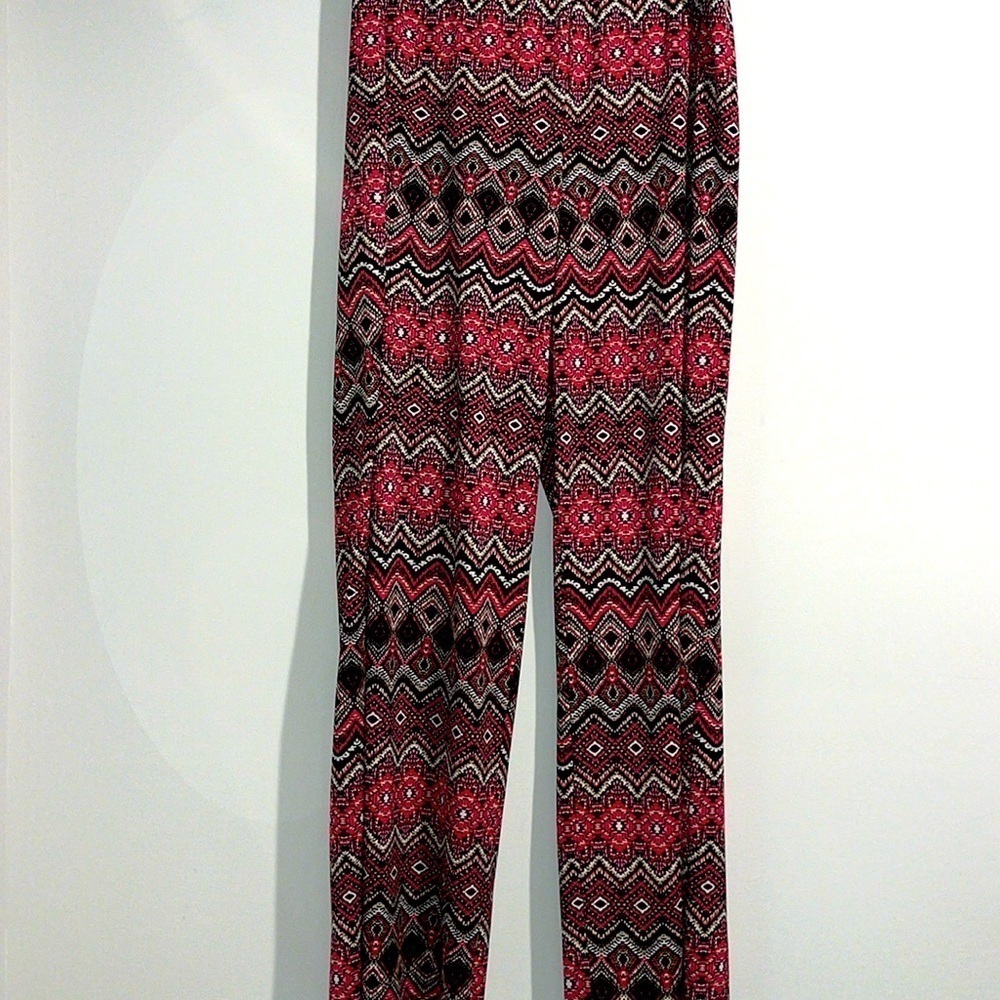 AB Studio pink white tan black pants. Size large.
